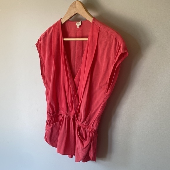ARITZIA Wilfred silk vneck pink blouse - Picture 8 of 13